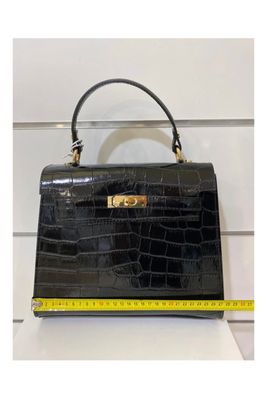Tas Patty croco XL, Mondieux Madame  in zwart