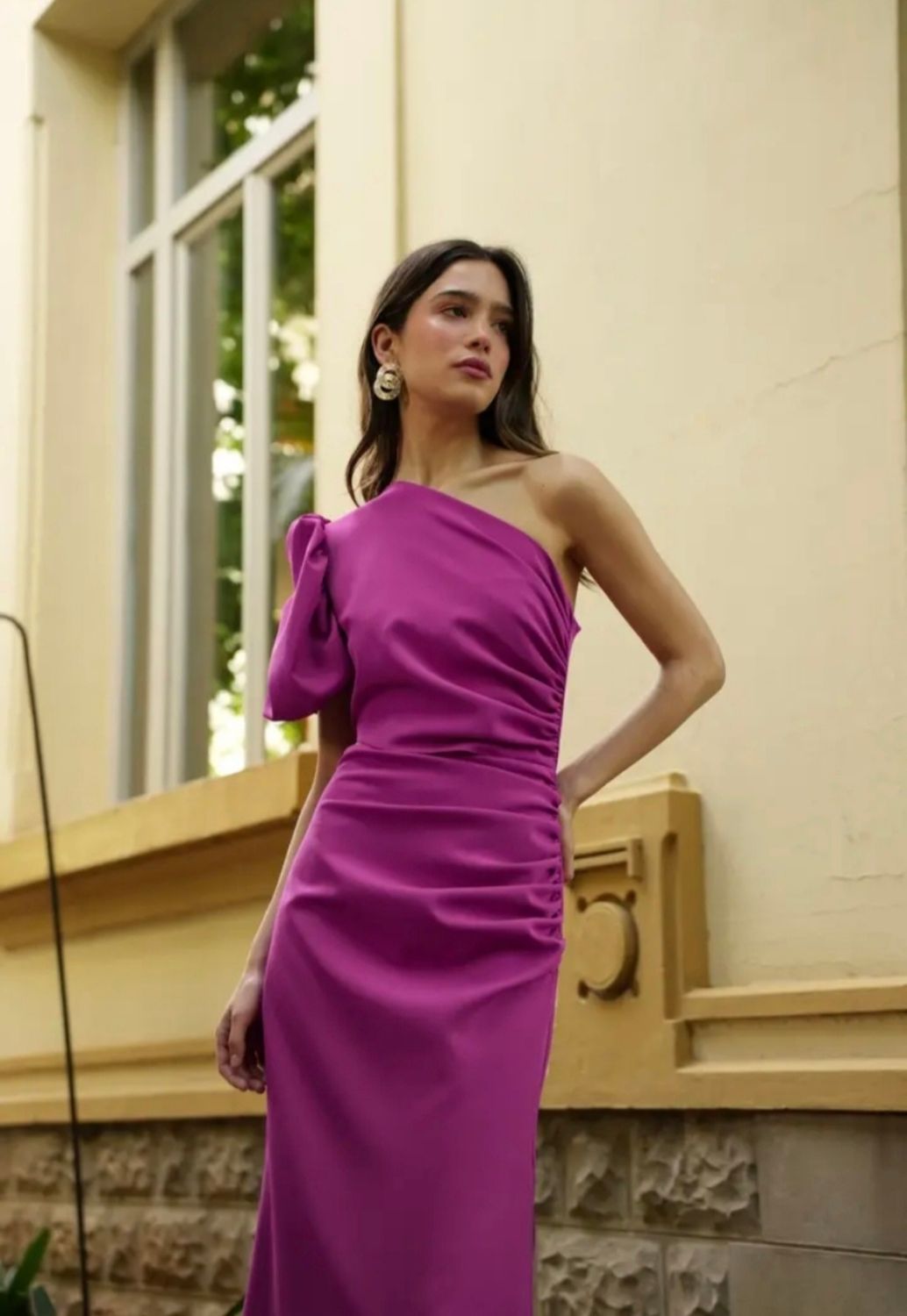 Jurk Leila in fuchsia