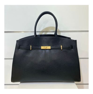 Italiaanse leren tas in zwart 