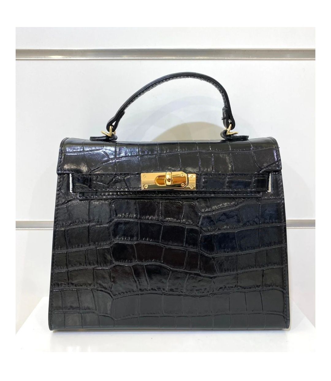 Tas Patty S, Mondieux Madame  in croco zwart