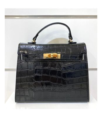 Tas Patty S, Mondieux Madame  in croco zwart