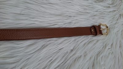 Mondieux madame riem in echt leer, in camel kleur
