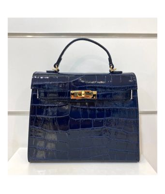 Tas Patty croco S in blauw, Mondieux Madame