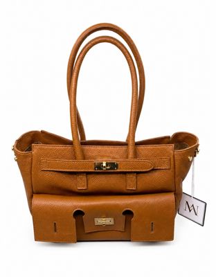 Mondieux madame leren handtas – Camel