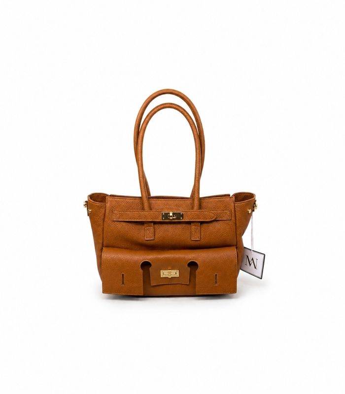 Mondieux madame leren handtas – Camel