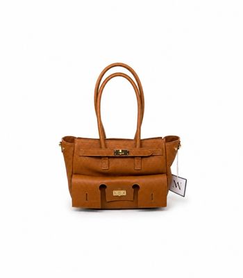 Mondieux madame leren handtas – Camel
