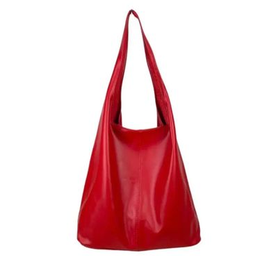 Hobo Leren schoudertas in rode kleur