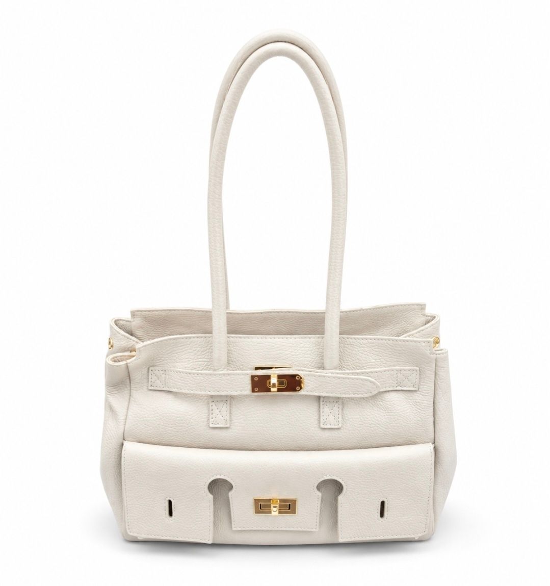 Mondieux Madame Élise – Crèmekleurige leren handtas
