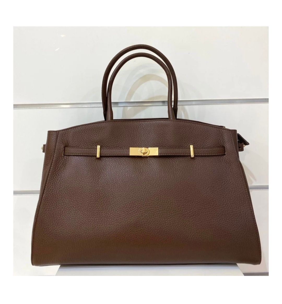 Leren tas in choco - Mondieux Madame