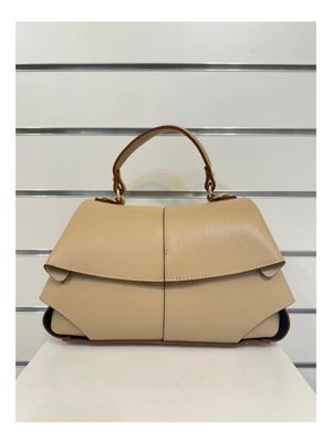 Italiaanse leren tas in zand/beige kleur