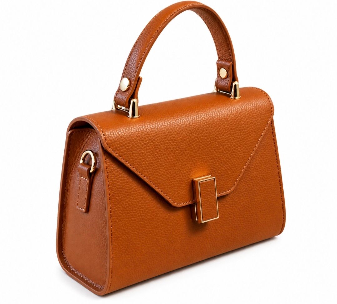 Mondieux madame leren handtas in camel