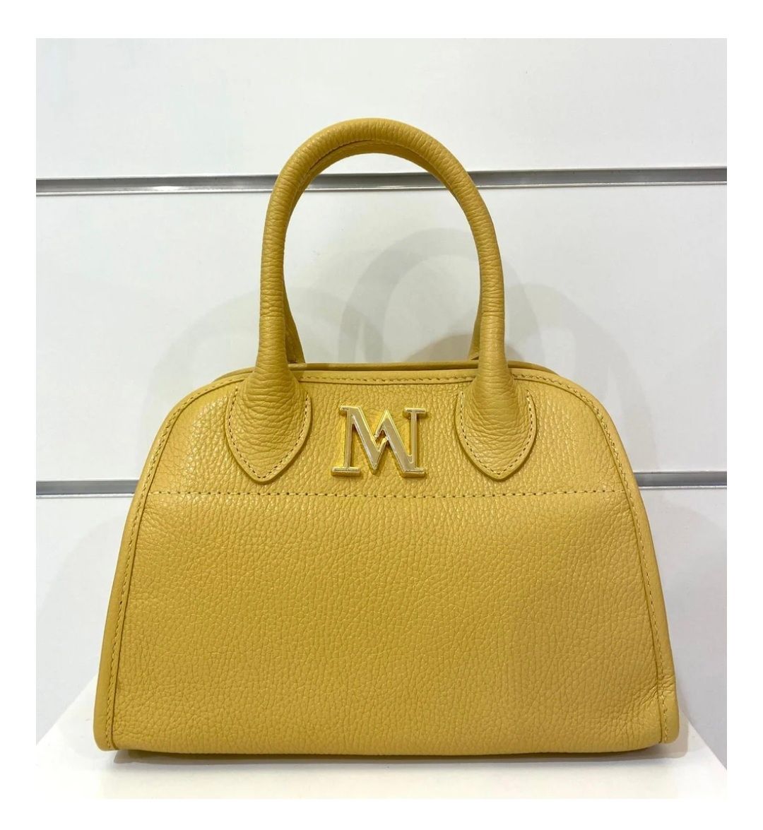 Mini pastele gele leren handtas