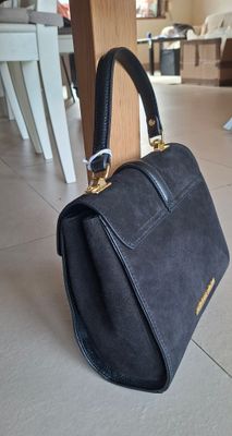 Zwarte leren handtas - Mondieux Madame