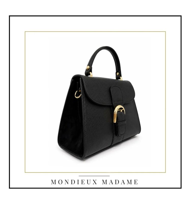 Deley - leren handtas in zwart met gouden details