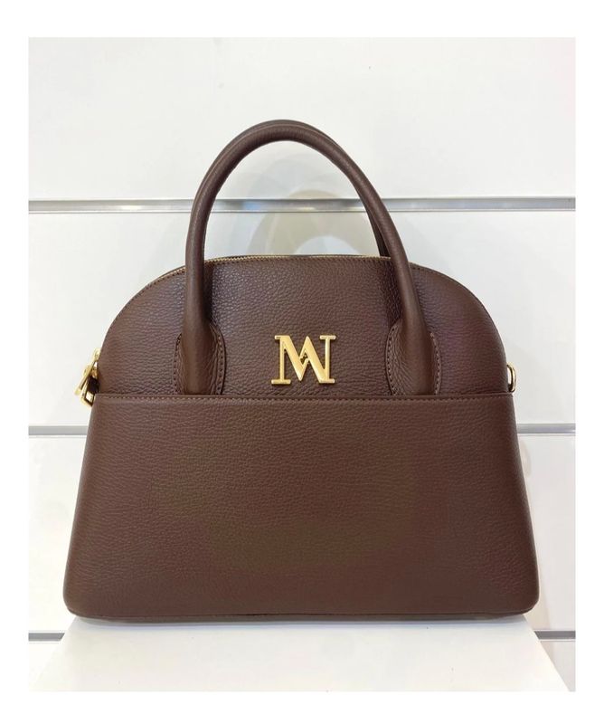 Italiaanse lere handtas in choco