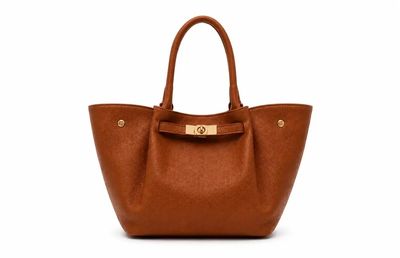 Yara - Cognac Handtas – Elegante Shopper met Gouden Details
