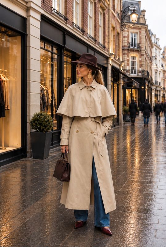 Elise -  Lange trenchcoat – Beige