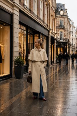 Elise -  Lange trenchcoat – Beige