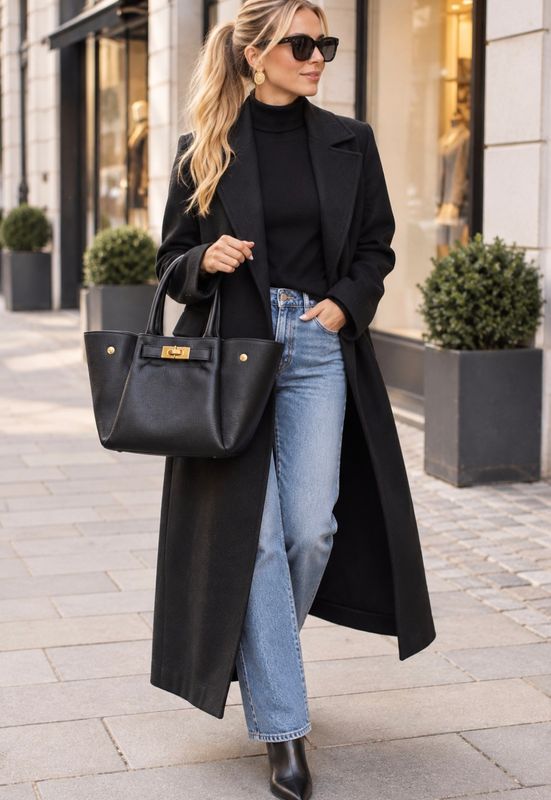 Zwarte leren handtas - Mondieux Madame 