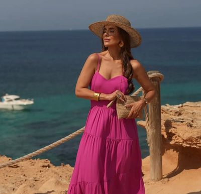 Lange jurk met bandjes