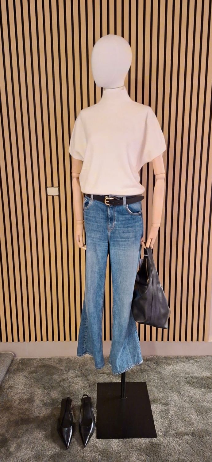 Lisali trui in gebroke wite met afneembare mauwen, one size