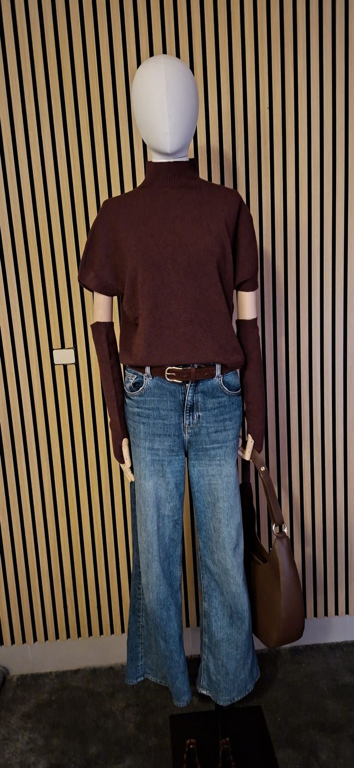 Lisali trui in bordeaux met afneembare mauwen,one size