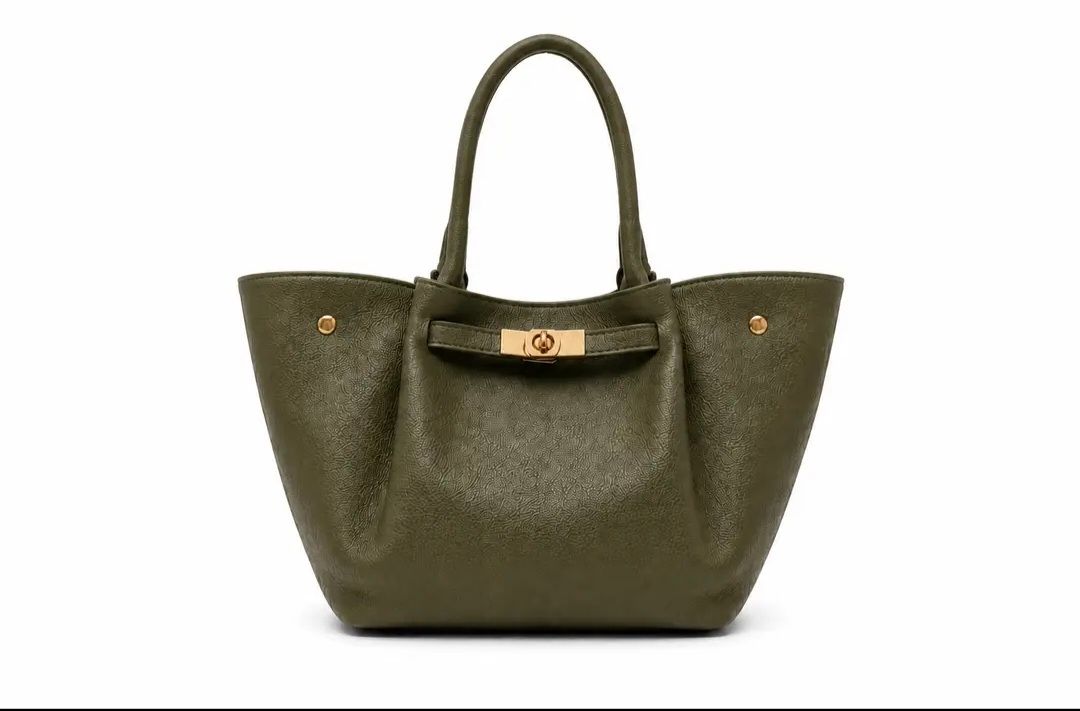 Olivia Shopper - tas – Kaki Groen met Gouden Details