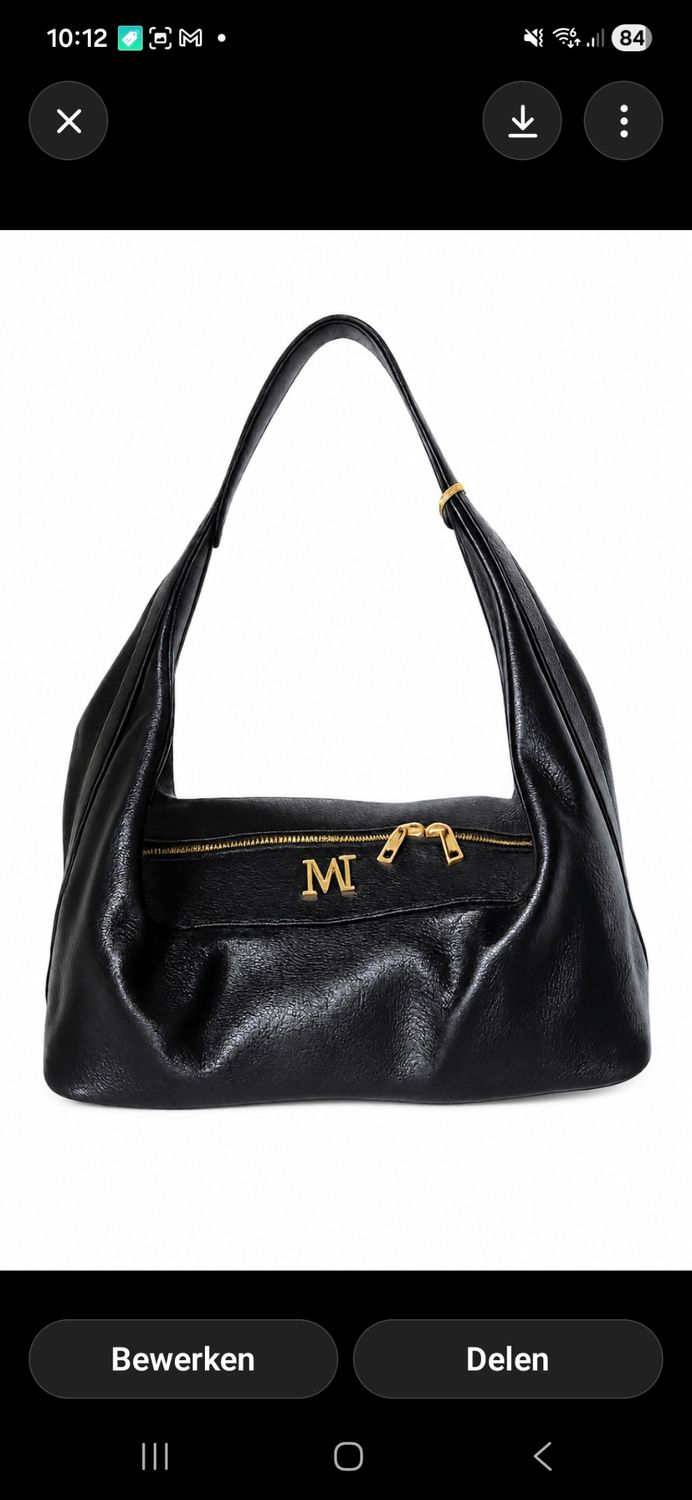 Zwarte Italiaanse Leren Handtas Bibi – Elegante Schoudertas voor Dames 