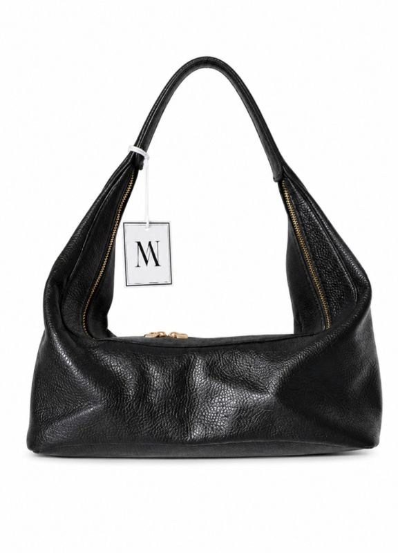 Zwarte Italiaanse Leren Handtas Bibi – Elegante Schoudertas voor Dames 