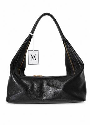 Zwarte Italiaanse Leren Handtas Bibi – Elegante Schoudertas voor Dames 