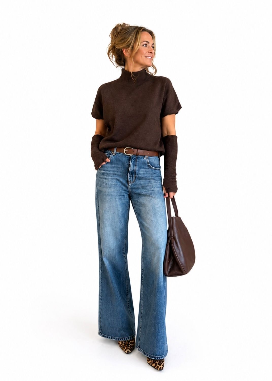 Trui in choco afneembare mauwen, one size