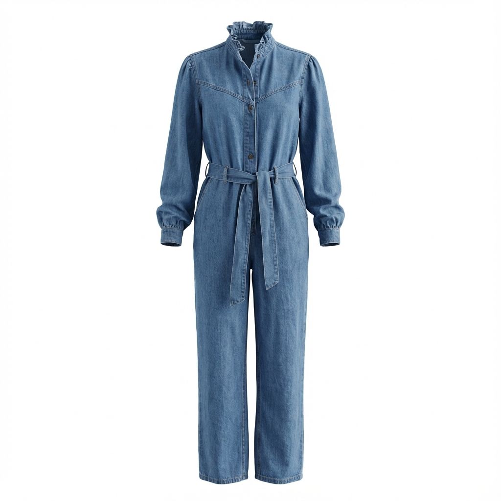 Blauwe denim jumpsuit