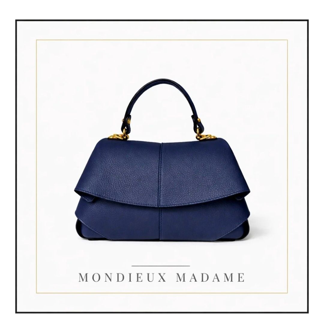 Italiaanse leren tas in blauw