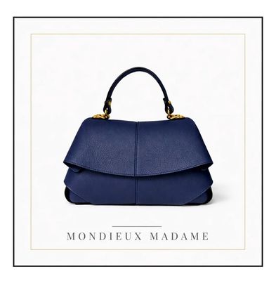 Italiaanse leren tas in blauw
