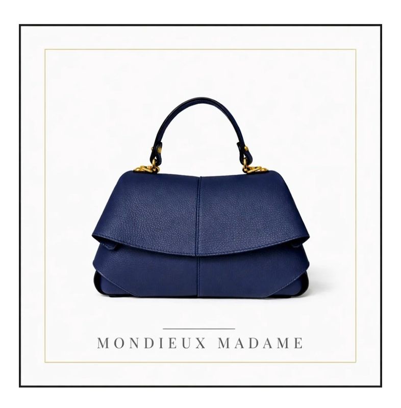 Italiaanse leren tas in blauw