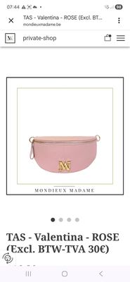 Leren Italiaanse crossbody in roze/pink