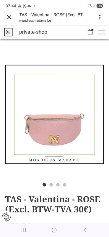 Leren Italiaanse crossbody in roze/pink
