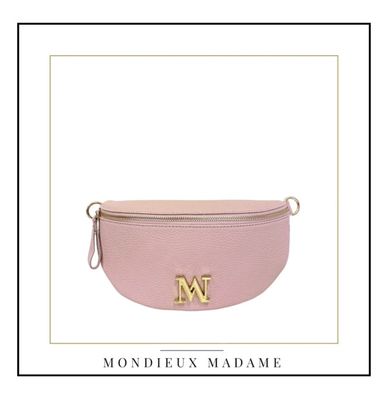 Leren Italiaanse crossbody in roze/pink
