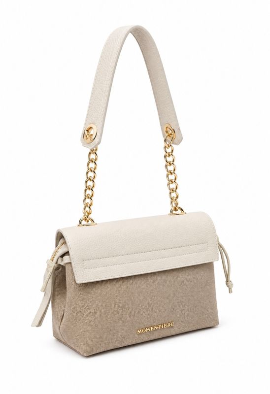 Mondieux Madame handtas – Ecru &amp; Taupe