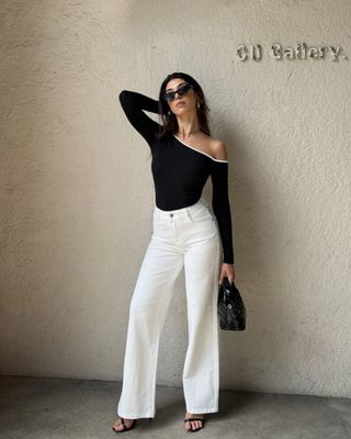 Witte jeans broek met rechte pijpen