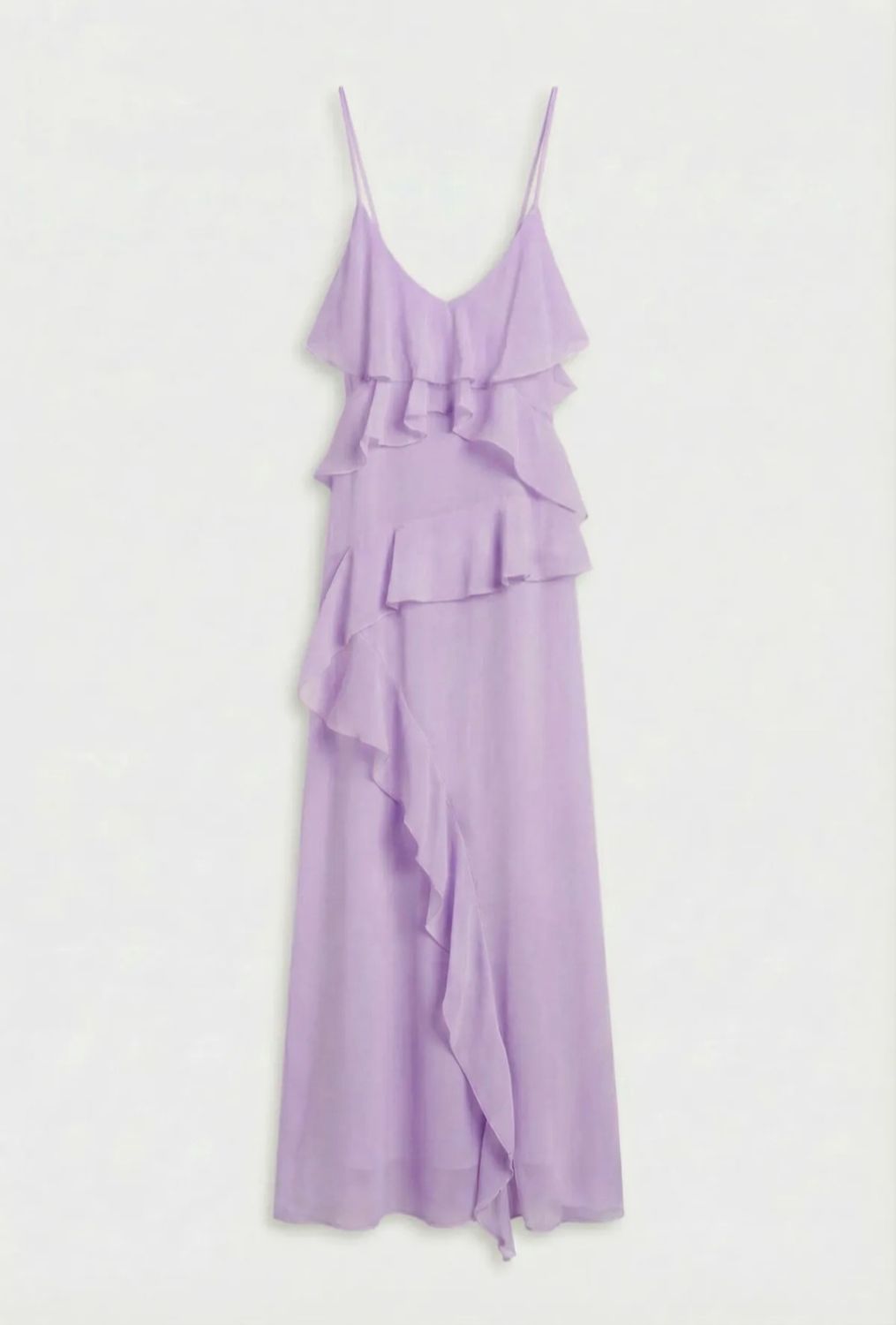 Lila maxi jurk met volants I zomer jurk