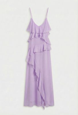 Lila maxi jurk met volants I zomer jurk