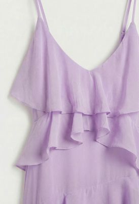 Lila maxi jurk met volants I zomer jurk