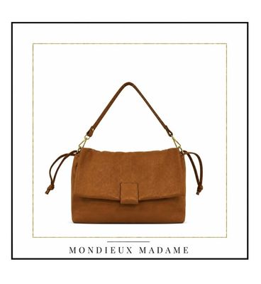 Stella – Cognac Leren Schoudertas - Mondieux Madame