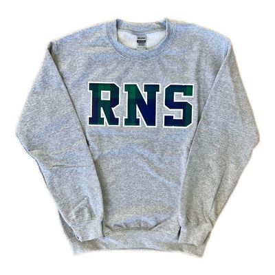 Crewneck Sweater Grey RNS Plaid Logo