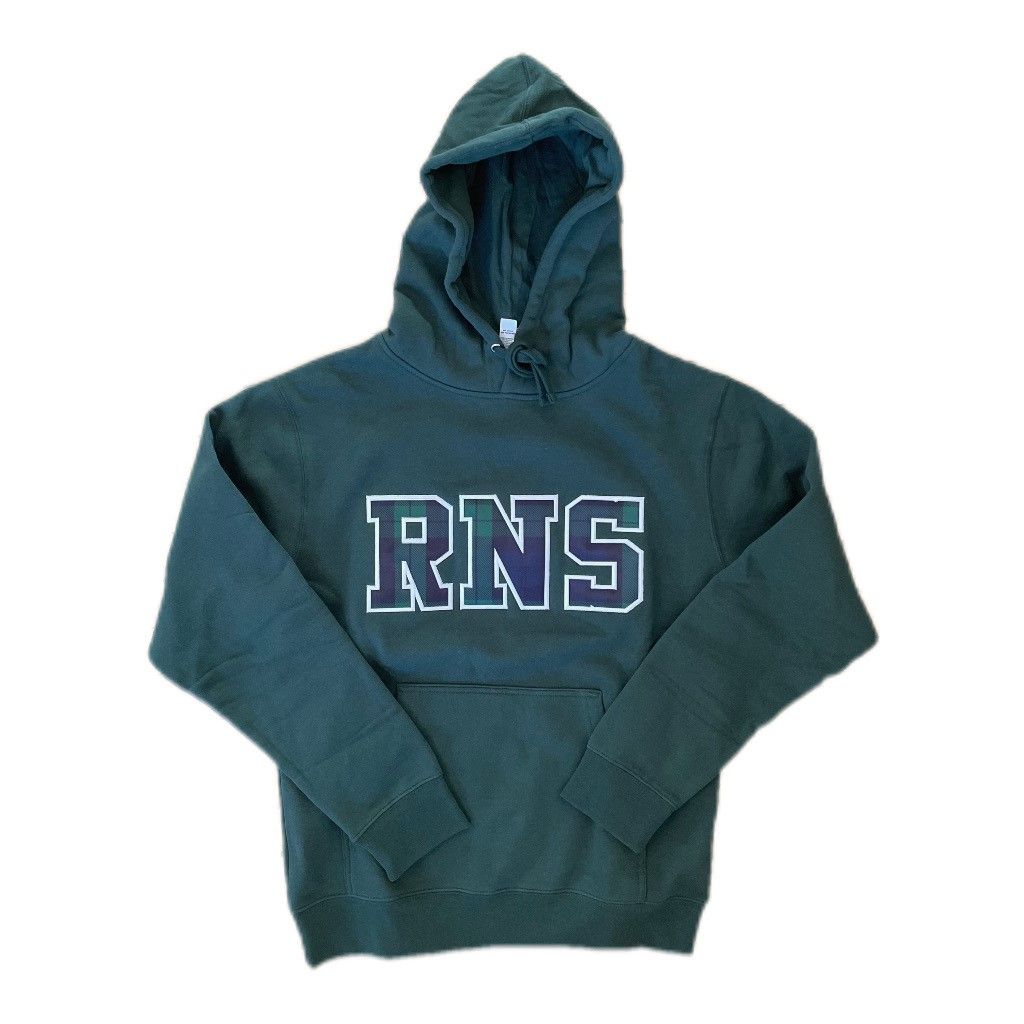 Youth Green Hoodie RNS Plaid Logo