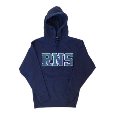 Youth Navy Hoodie RNS Plaid Logo