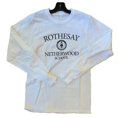 LS Longsleeve White Tee/Black Logo