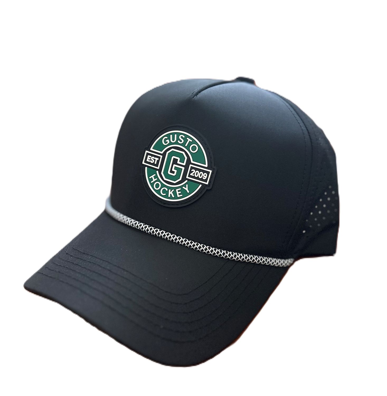 Gusto Hockey Adult Meshback Black Hat