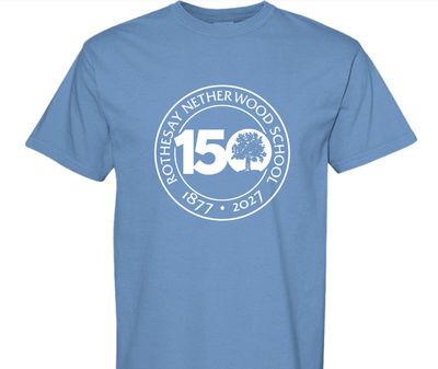 150th Big Logo Adult Tee - Flo Blue
